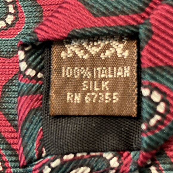 Silk Norton Ditto Men’s Necktie Red Abstract - Picture 6 of 6